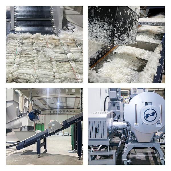 At RECUPAC in Chile, a Lindner washing system works efficiently with an INTAREMA® 1512 TVEplus® DuaFil® Compact machine from EREMA.