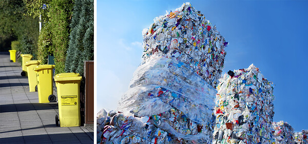 The raw material for the shower gel bottles is plastic waste sourced from what is known as the dual system, which is packaging material collected from households in Germany.